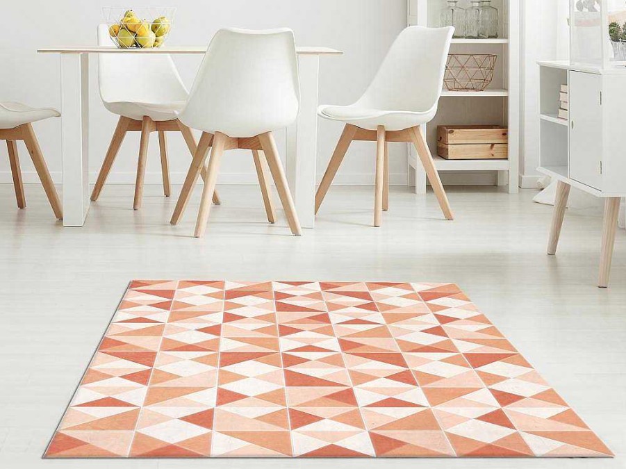 OZAIA Woonkamertapijt | Geometrisch Tapijt Van Vinyl - 120 X 180 Cm - Oranje - Myrala