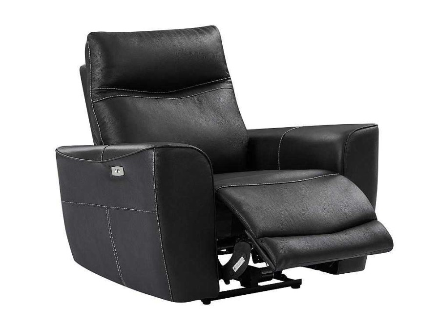 Vente-unique Aanbiedingen: Zitbank & Fauteuil | Elektrische Relax-Fauteuil Van Zwart Vaarsleer Damon