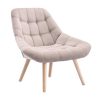 Vente-unique Fauteuil Stof Fluweel / Suedine | Fauteuil Van Beige Fluweel - Luosto