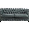 LINEA SOFA Aanbiedingen: Zitbank & Fauteuil | Chesterfield 3-Zitsbank Brenton 100% Buffelleer - Spaans Groen