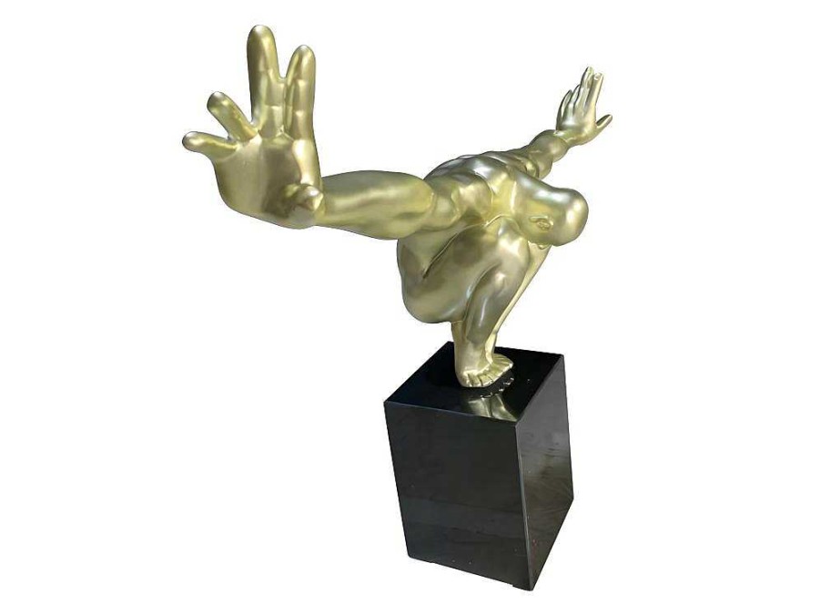 OZAIA Standbeeld | Groot Beeld Soledad Ii Van Hars - L 73 X H 57 Cm - Goud