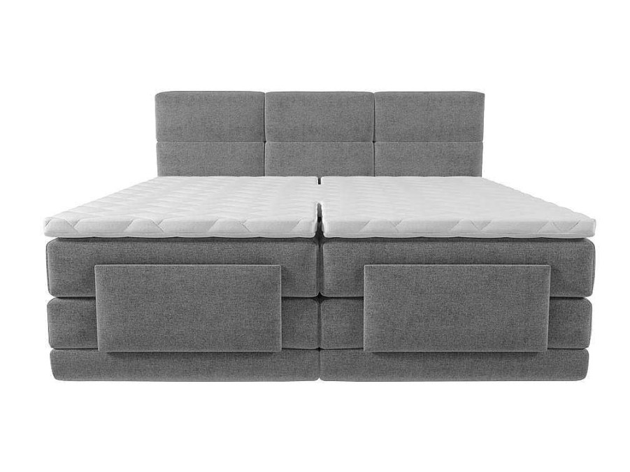 Palacio Elektrisch Relaxatiebed | Boxspring-Hoofdbordset + Elektrische Relax-Lattenbodem + Matras + Opleg 2 X 80 X 200 Cm Lichtgrijs - Lodi Van Palacio