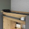 Vente-unique Kinderbed Hoogslaper | Hoogslaper Met Bureau En Kast - 90X200Cm - Naturel En Antraciet + Matras - Auckland