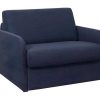 Vente-unique Uitklapbare Fauteuil | Slaapfauteuil Met Matras Van Stof Nadoa - Slaapafmeting 70 Cm - Blauw