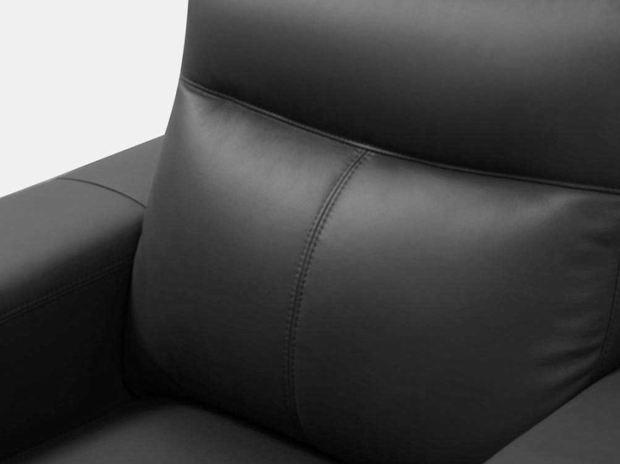 Vente-unique Fauteuil Leer | Fauteuil Van Leer Montaner - Zwart