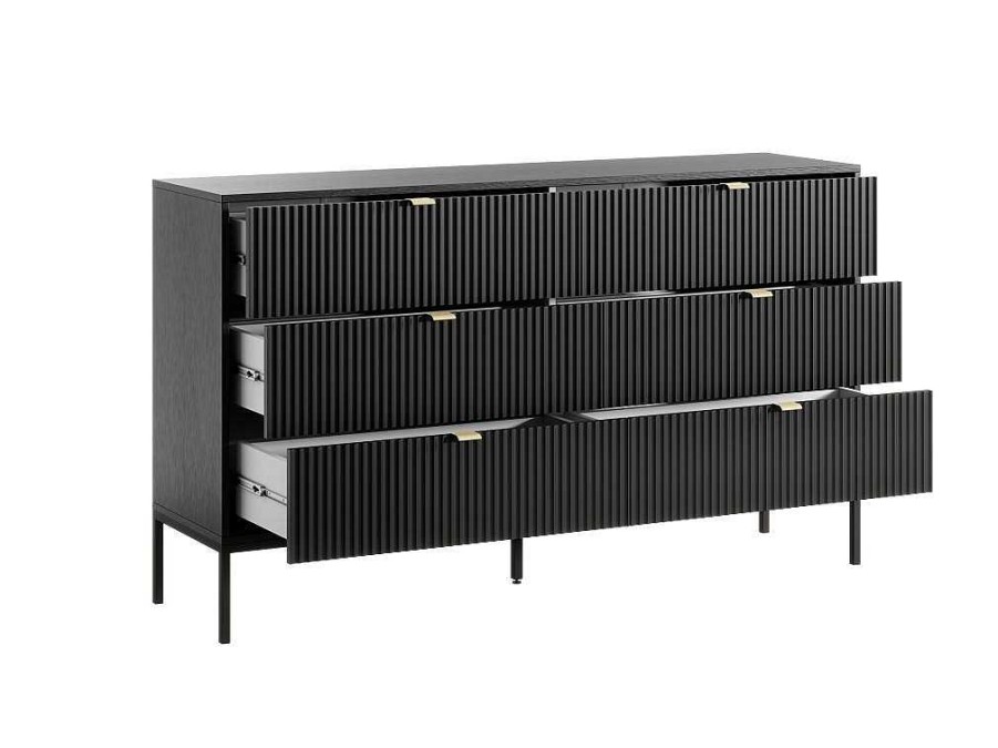 PASCAL MORABITO Ladekast | Commode Met 6 Lades - Zwart - Liouba - Van Pascal Morabito