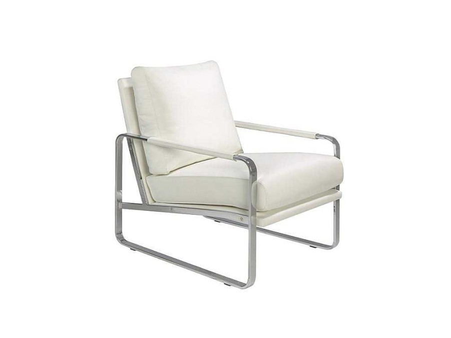 Angel Cerda Fauteuil Kunstleer | Witte Eco-Lederen Gestoffeerde Fauteuil 5026 Angel Cerda