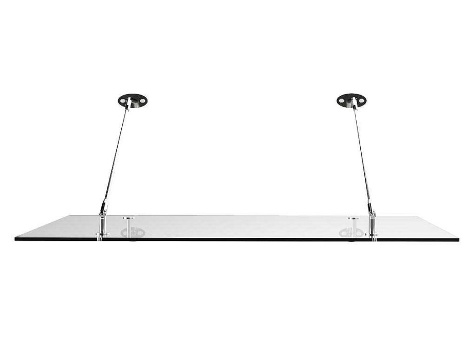 Vente-unique Luifel En Afdak | Deurluifel Van Roestvrij Staal 150 X 100 Cm Plat En Kantelbaar, Zilver - Rami