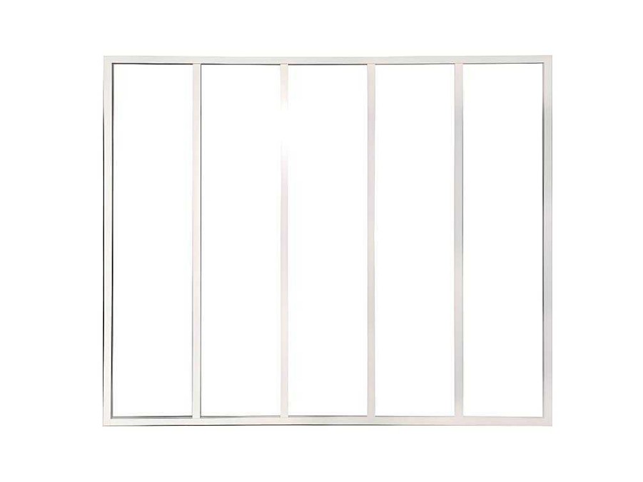 Vente-unique Glazen Binnenraam | Glazen Binnenraam Bayview - Wit - 150 X 130 Cm - Aluminium