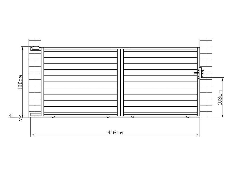 EXPERTLAND Hekjes & Poorten | Schuifpoort Van Antraciet Opengewerkt Aluminium - L416 X 180 Cm - Nazario