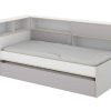 Vente-unique Bed Met Slaaplade | Nestbed Met Opbergruimte - 90 X 200 En 90 X 190 Cm - Wit En Grijs + Bedbodem - Losiana