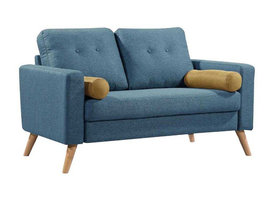 Vente-unique Scandinavisch | Tweezitsbank Tatum Van Stof - Blauw