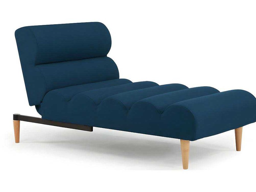 Vente-unique Chaise Longue | Chaise Longue Eenzits Slaapbank Cival Van Stof - Blauw