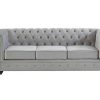 Vente-unique Zitbank | Driezitsbank Chesterfield - Fluweel - Licht Grijs