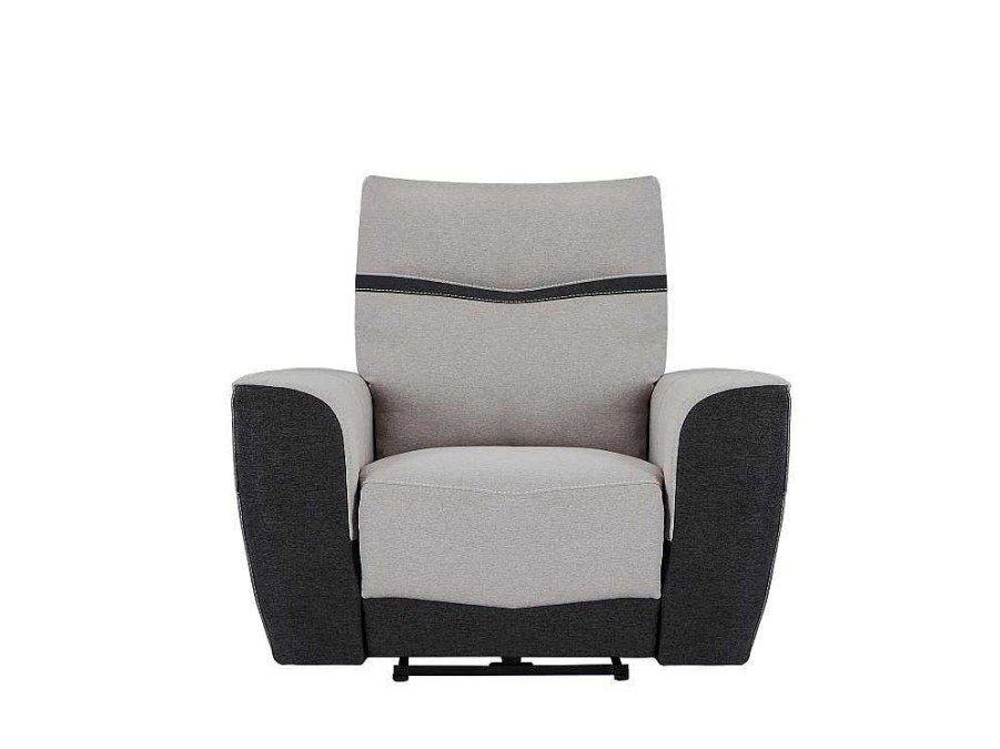 Vente-unique Relaxfauteuil | Elektrische Relaxfauteuil Van Grijze En Antracietkleurige Stof Damon