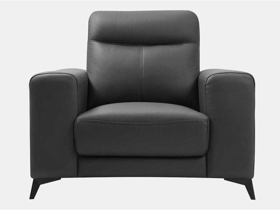 Vente-unique Fauteuil Leer | Fauteuil Van Leer Montaner - Zwart