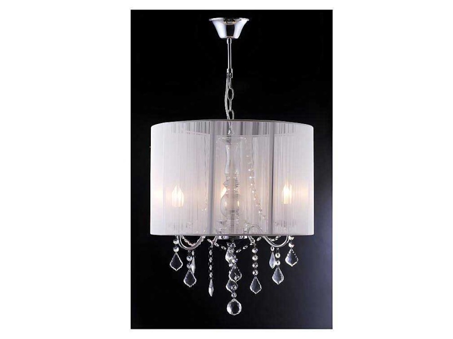 PASCAL MORABITO Hanglamp | Hanglamp Toscani Van Witte Draden - H 100Cm - Passementstrookje Van Kristal