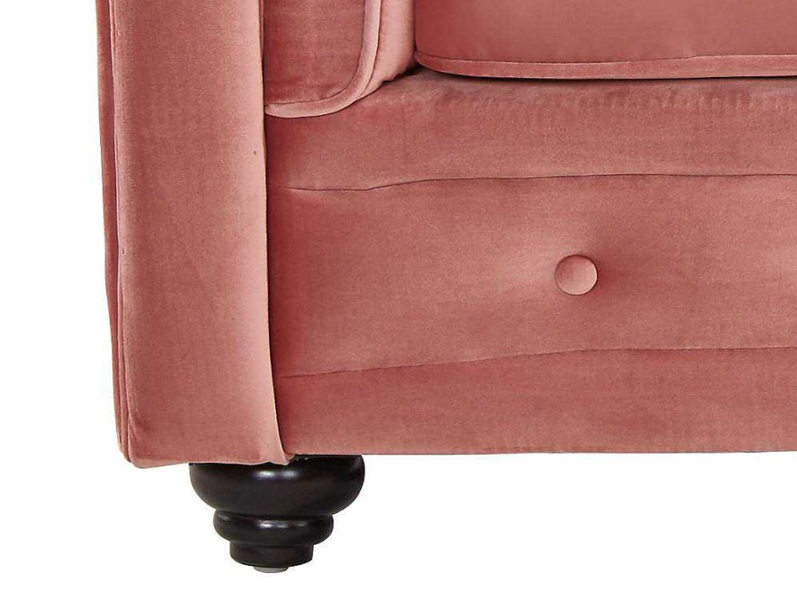 Vente-unique Fauteuil Stof | Fauteuil Chesterfield - Fluweel - Pastel Roze