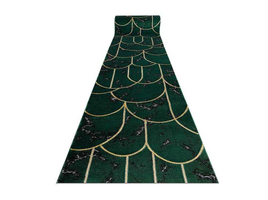 RugsX Gangtapijt | Tapijtloper Emerald Exclusief 1016 Glamour, Stijlvol Art Deco, Marmer 80X110 Cm