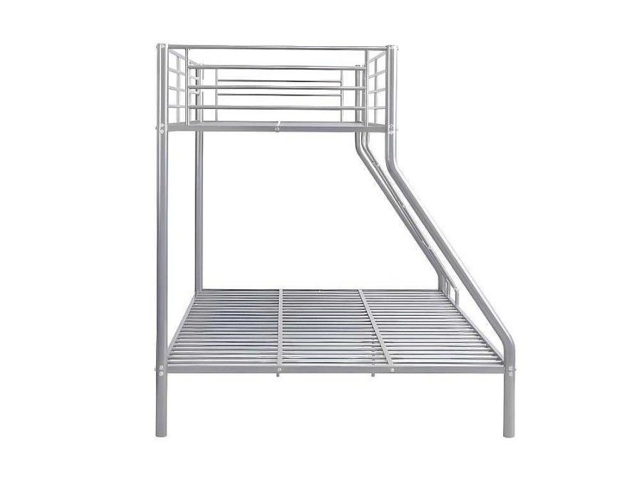 Vente-unique Kinderbed Stapelbed | Stapelbed Elevatio Iii - 90/140 X 190 Cm - Metaal - Zilver