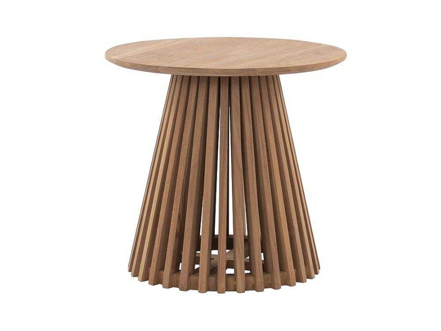 MYLIA Salontafel | Tuinbijzettafel Van Teakhout D50 Cm - Licht Naturel - Triani