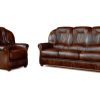 Vente-unique Set Zitbank + Fauteuil | Driezitsbank En Fauteuil Daphne Van 100% Buffel Leer - Bruin