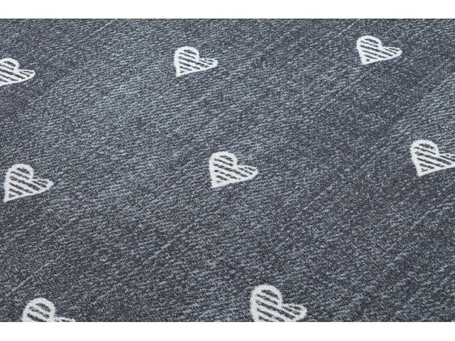 RugsX Kindervloerkleed | Tapijt Voor Kinderen Hearts Jeans, Gewreven Harten, Kinderen - Grijsk 100X150 Cm