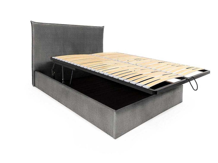 PASCAL MORABITO Tweepersoonsbed | Bed Met Opbergruimte 140 X 200 Cm - Velours - Grijs - Soryo - Van Pascal Morabito