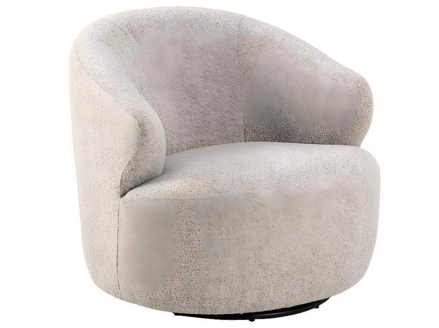 Vente-unique Fauteuil Met Holle Rugleuning | West Fauteuil Draaifunctie, Terugkeer Beige.