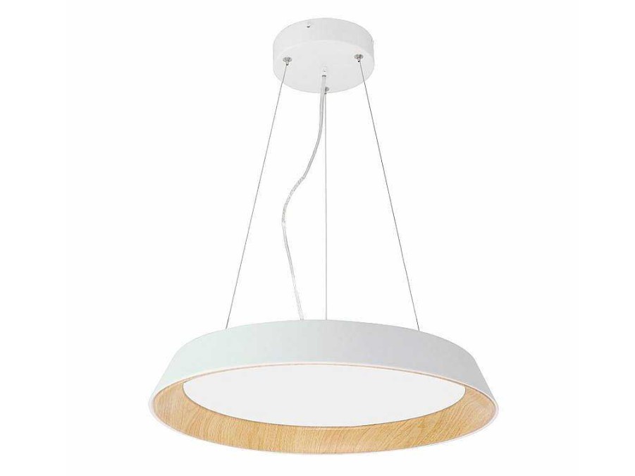 OZAIA Hanglamp | Hanglamp Met Ledverlichting Van Metaal En Aluminium - D45 Cm - Wit En Naturel - Derry