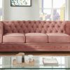 Vente-unique Zitbank | Driezitsbank Chesterfield - Fluweel - Pastel Roze