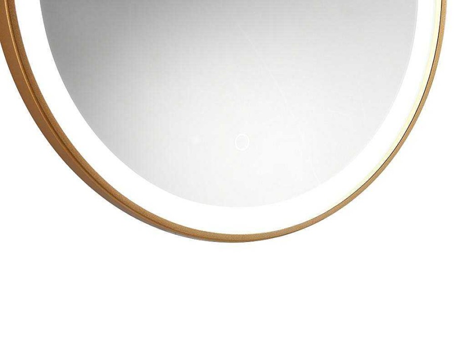 OZAIA Accessoires & Spiegels | Badkamerspiegel Rond Met Led-Verlichting Numea - L60 X H60 Cm - Goudkleurig