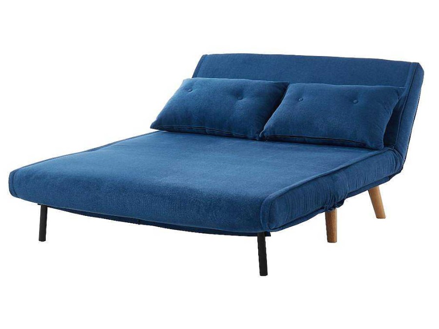 Vente-unique Scandinavisch | Tweezits Slaapbank Van Stof Valerio - Blauw