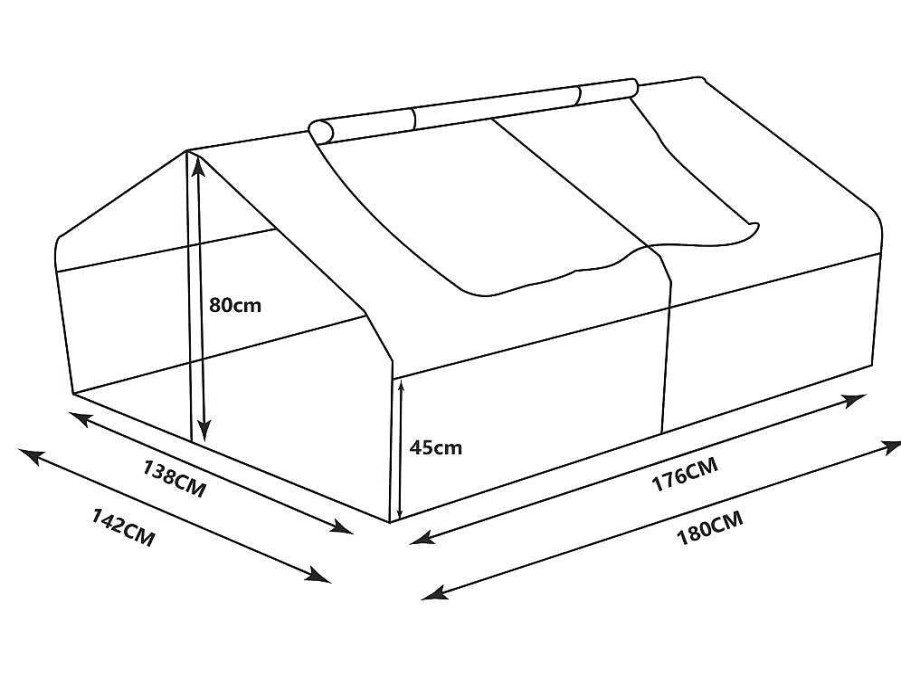 EXPERTLAND Tuinkas | Kleine Tuinkas Gentiane 2,56 M - L180 X B142 X H80 Cm