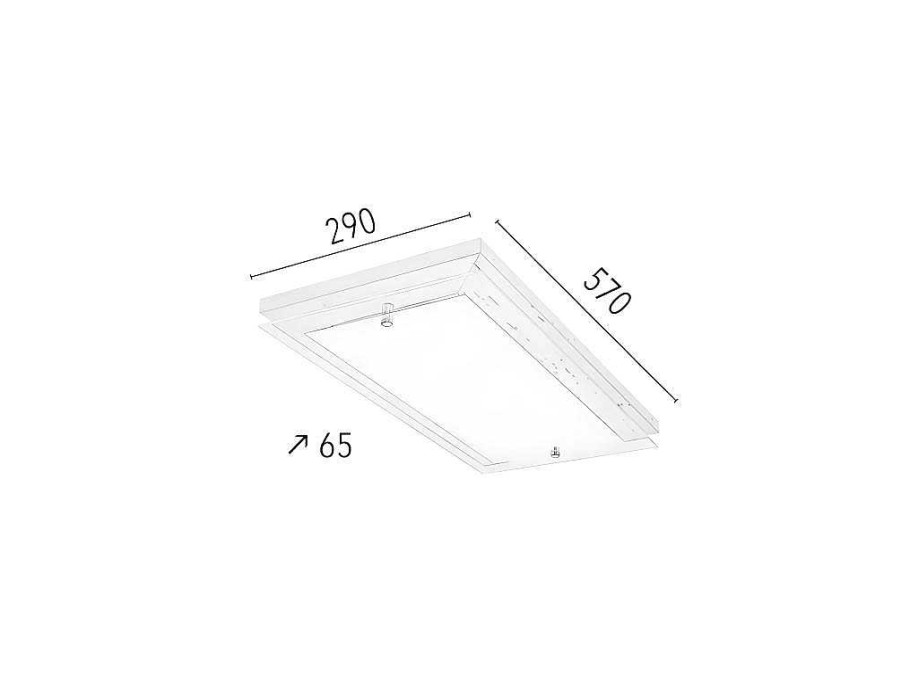 EPIKASA Plafondlamp | Finn Plafondlamp, Eik, Chroom, Wit, 57X29X6,5 Cm, Epikasa