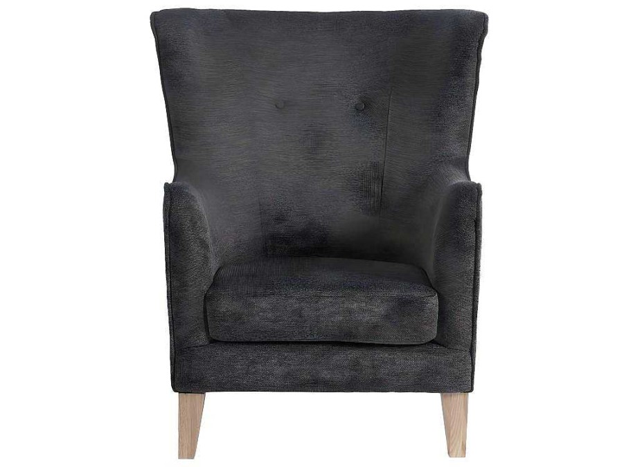 Vente-unique Fauteuil Met Holle Rugleuning | Campo Fauteuil Donkergrijs.