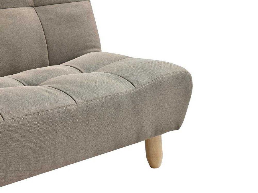 Vente-unique Chaise Longue | Uitklapbare Chaise Longue Van Taupegrijze Stof Esteban