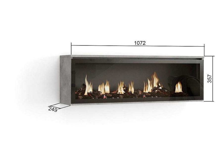 Skraut Home Haard | Elektrische Haard Led , 107X38X25Cm, Woonkamer - Eetkamer, Elektrische Haard, Cement