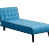 Vente-unique Chaise Longue | Uitklapbare Chaise Longue Bayou Van Stof - Blauw En Zwarte Paspel