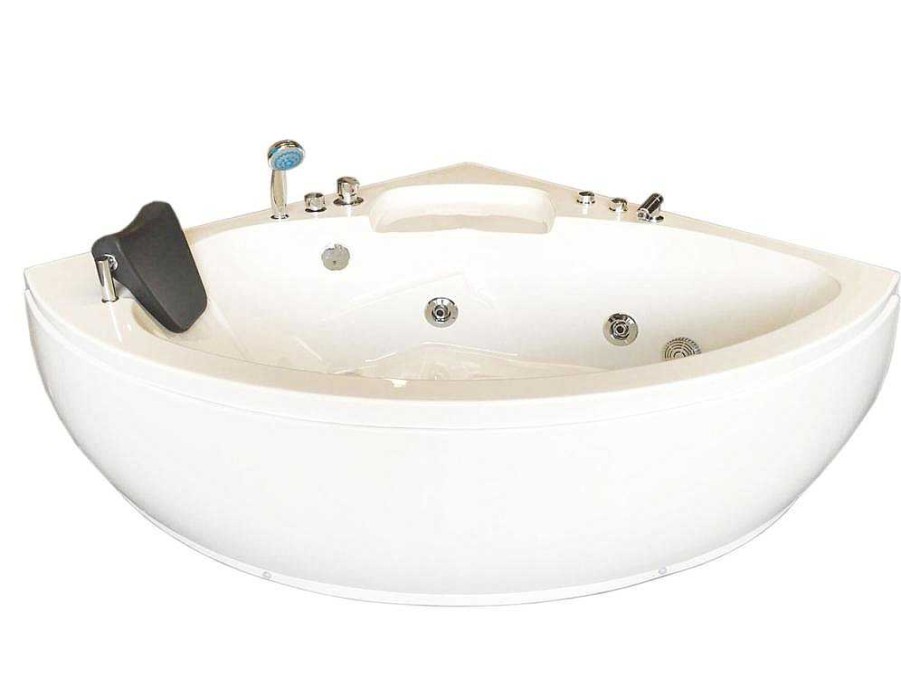 ELITESHOPPING Massagebad | Witte Hottub 135 X 135 Cm Voor 2 Personen 9 Jets Briony