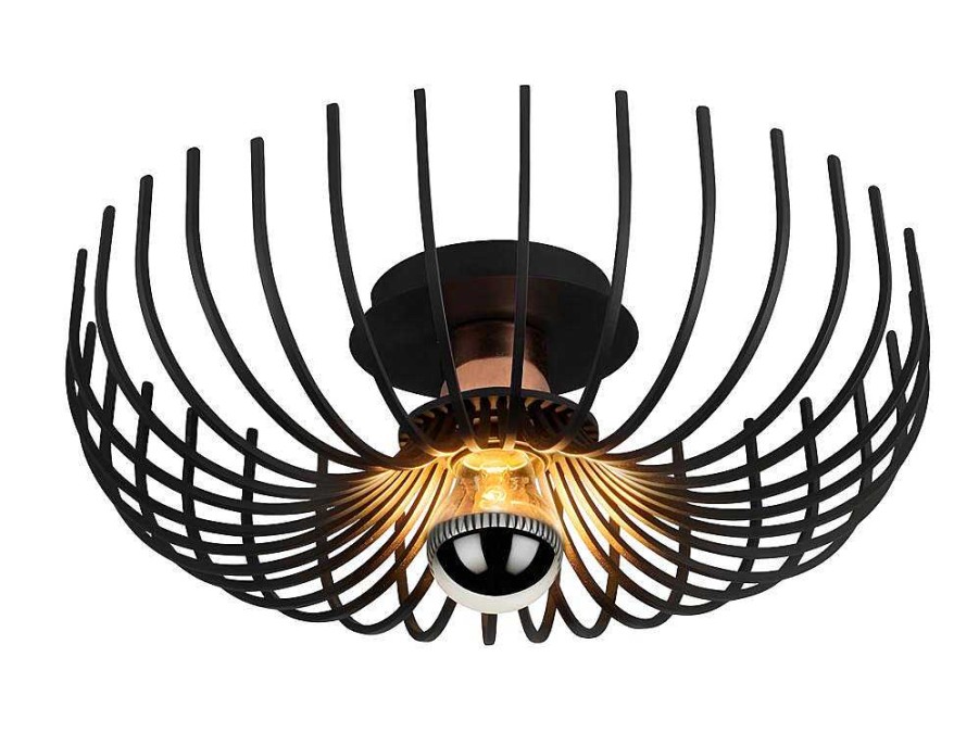 Vente-unique Plafondlamp | Plafondlamp Aspendos - D.36 X H. 12 Cm - Zwart