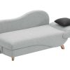 Vente-unique Chaise Longue | Slaapbank Van Lichtgrijze Stof Met Opbergruimte - Hoek Links - Penelope