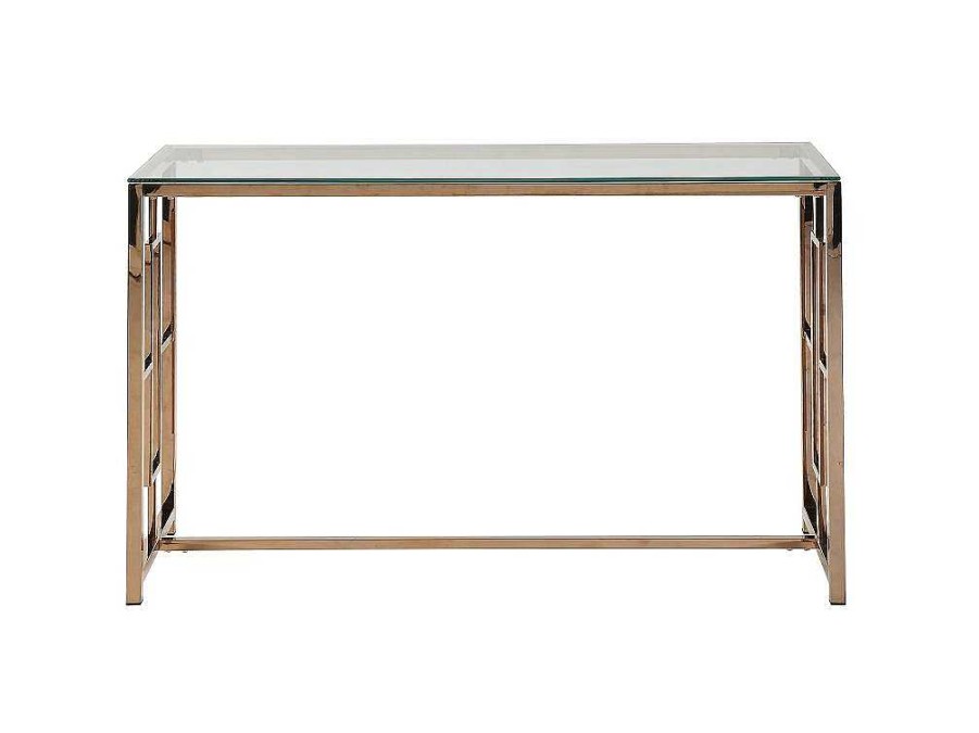 PASCAL MORABITO Sidetable | Sidetable Clotilde - Gehard Glas En Staal - Koperkleurig - Van Pascal Morabito