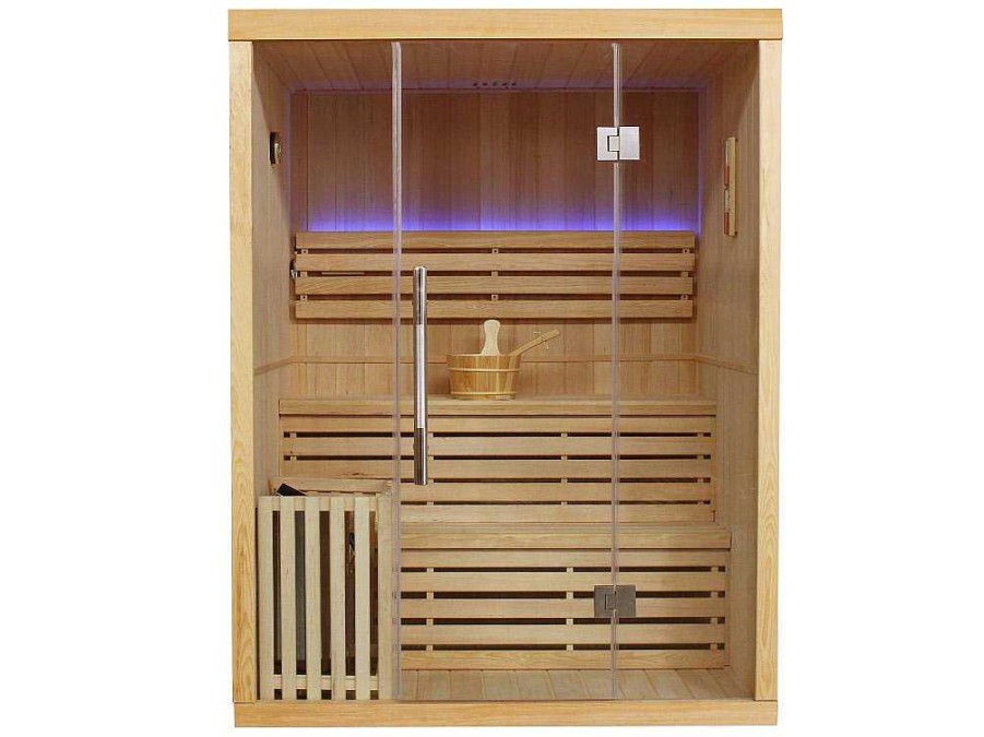 VOGUE SAUNA Finse Sauna | Traditionele Finse Sauna Sigtuna - 2 Tot 3 Plaatsen - L150 X L120 X H200 Cm - Met Led Verlichting