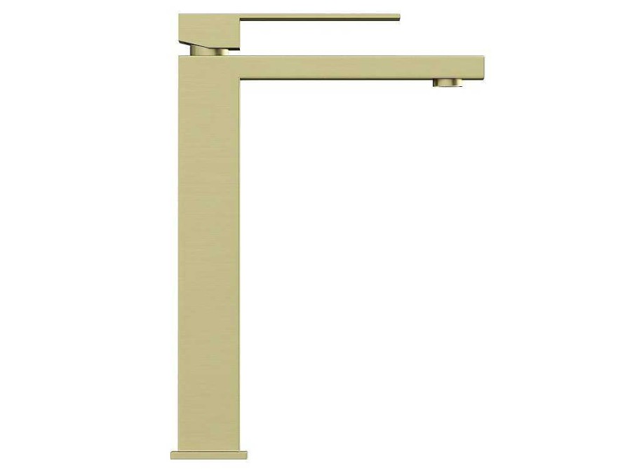 Shower & Design Kraan | Vierkante Hoge Mechanische Mengkraan - H29,5 Cm - Goud Met Satijnglans - Vipava