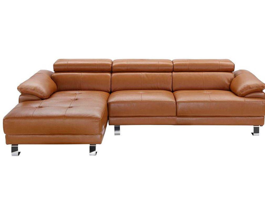 LINEA SOFA Leren Zitbank | Leren Hoekbank Excelsior Ii - Karamel Bruin - Hoek Links