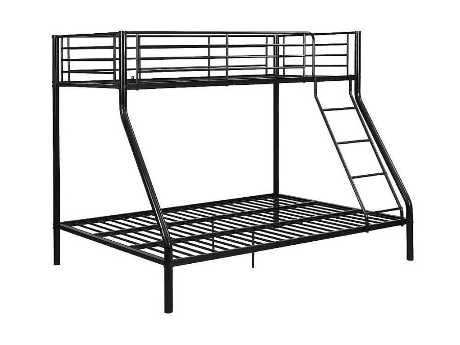 Vente-unique Kinderbed Stapelbed | Stapelbed Elevatio Iv - 90 En 140 X 190 Cm - Staal - Zwart