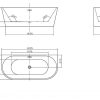 Shower & Design Halfvrijstaand Bad | Halfvrijstaande Badkuip Divina - 170 X 75 X 58 Cm - 245L- Wit