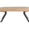 Vente-unique Eettafel | Uitschuifbare Eettafel 4 Tot 8 Plaatsen Van Mdf En Staal - Naturel En Zwart - Komoni