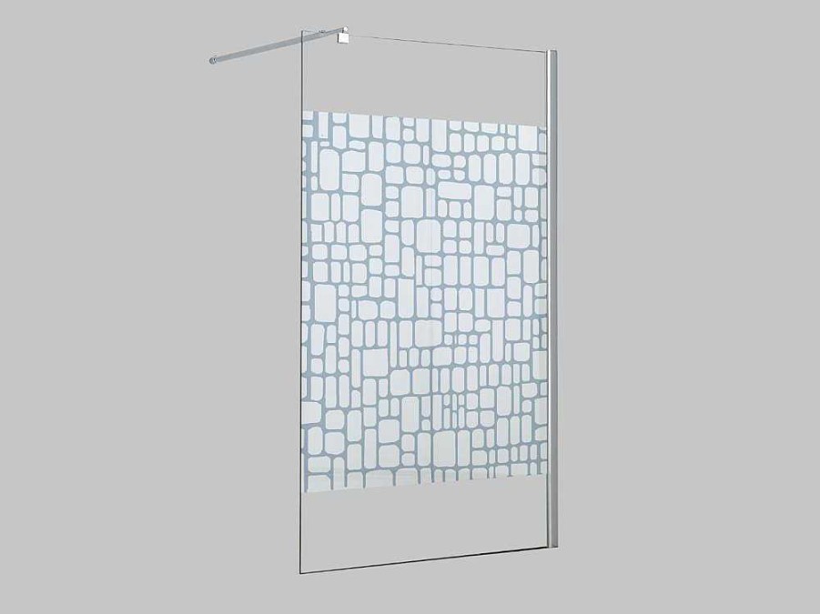 Shower & Design Douchewand | Wand Voor Inloopdouche Laura Van Gezeefdrukt Glas - 120X190 Cm